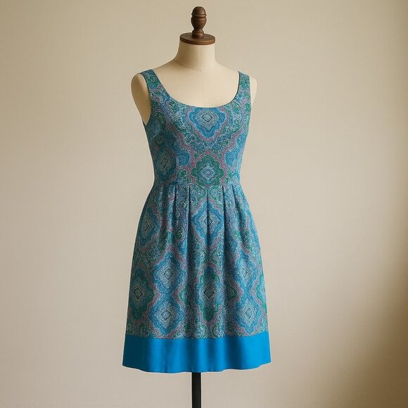 SOLD Talbots Paisley Fit + Flair Dress - Picture 1 of 12